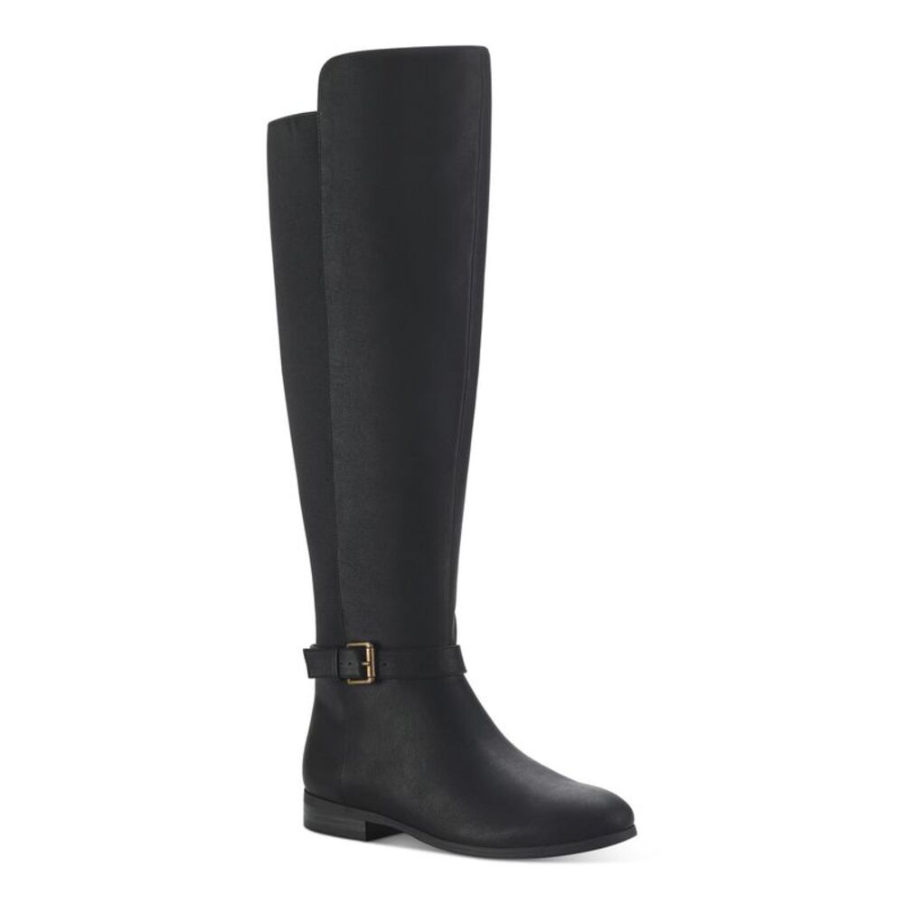 STYLE & COMPANY Womens Black Buckled Strap Kimmball Block Heel Riding Boot 5.5 M